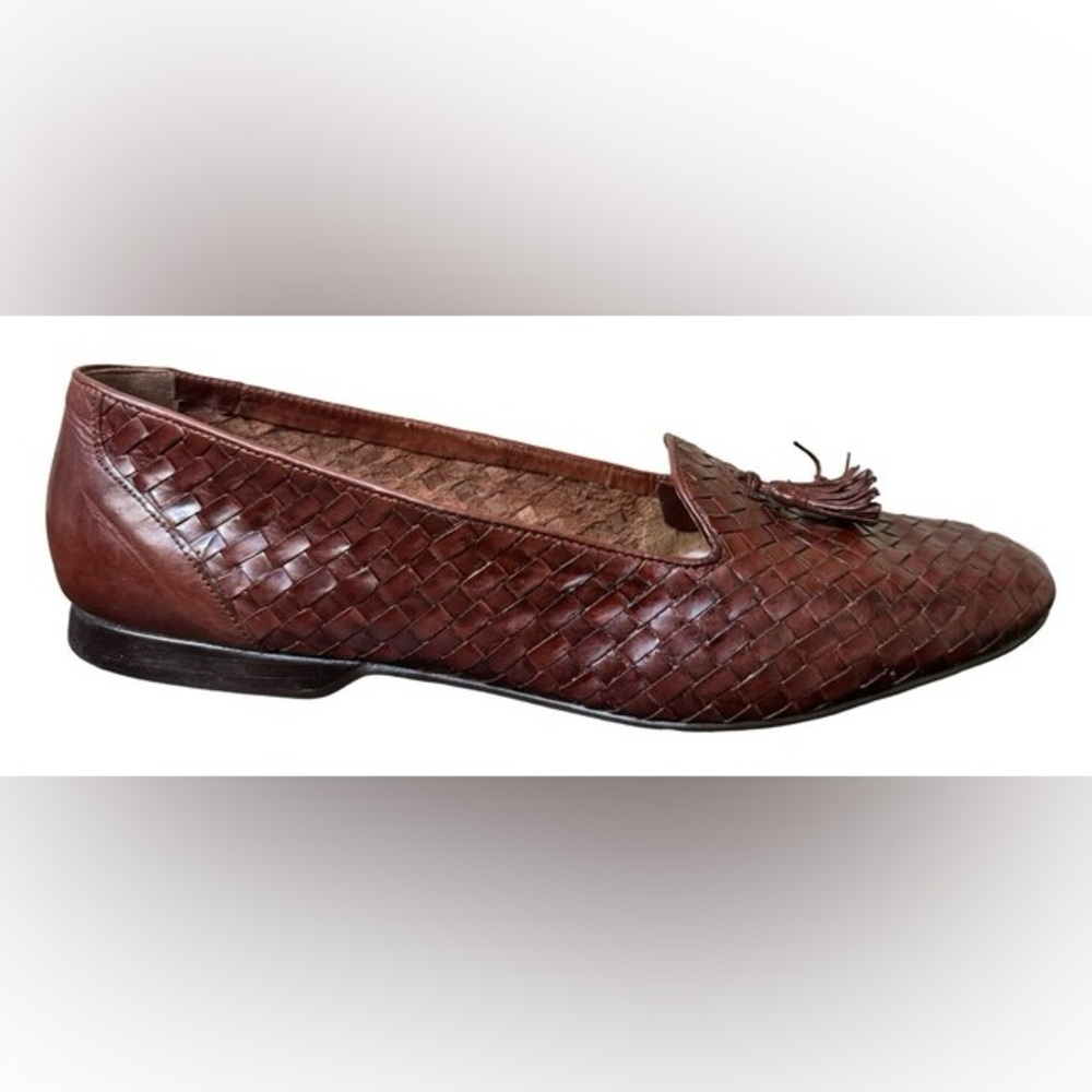 Vintage Pappagallo Brown Woven Leather Loafers- Size 6.5 (US)